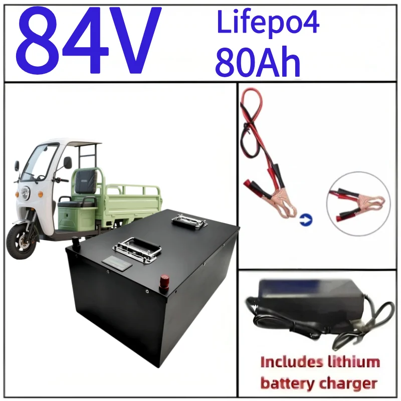 

Batterie au lithium lifepo4, 84V, 80Ah, , 86.4V, BMS pour alimentation 8000W Sicile EV, nettoyeur de sol pour camping-car, ch