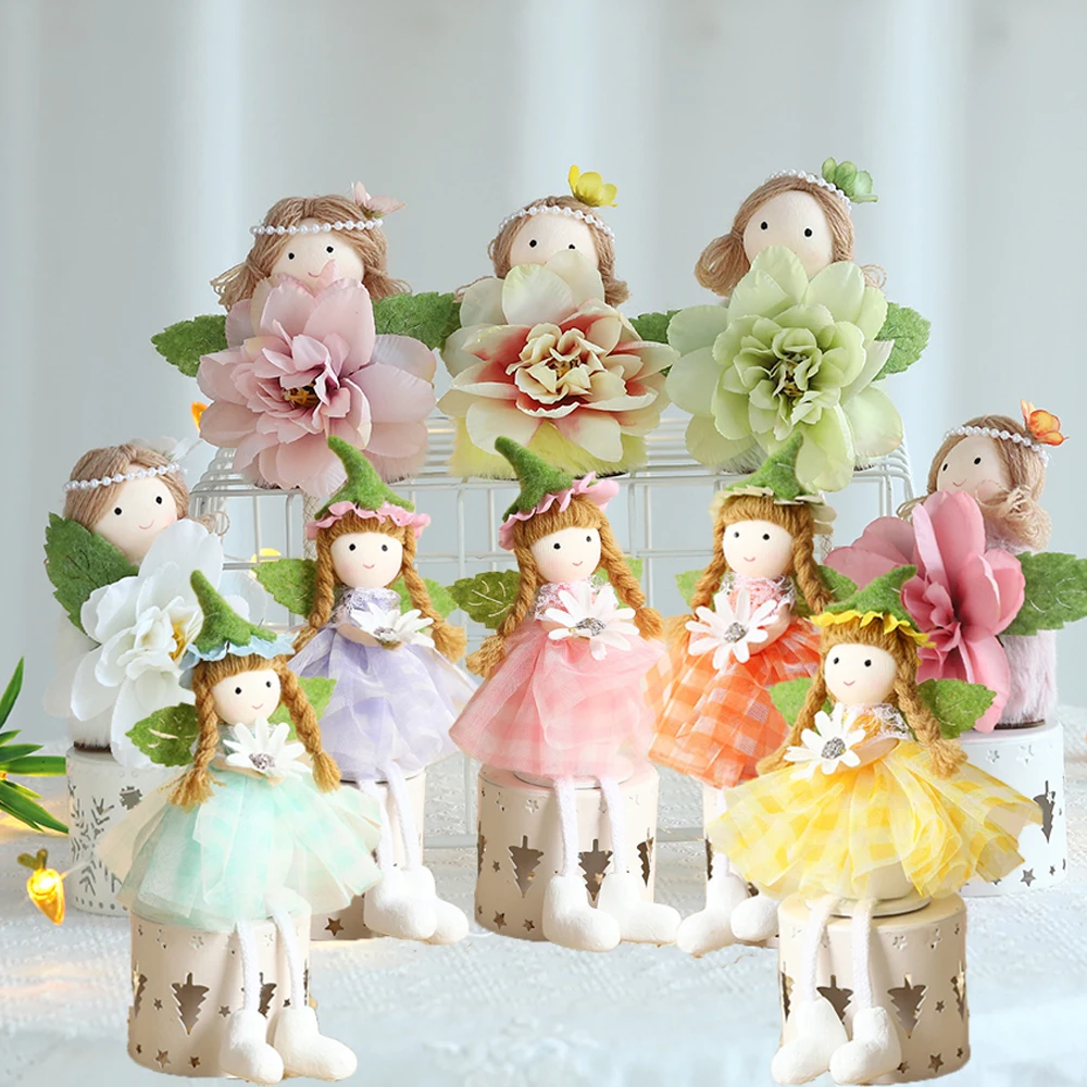 1pc Easter Flower Fairy Decoration Pink Yellow Cute Elf Pendant Spring Easter Party Supply Home Office Hanging Pendant Kid Gifts
