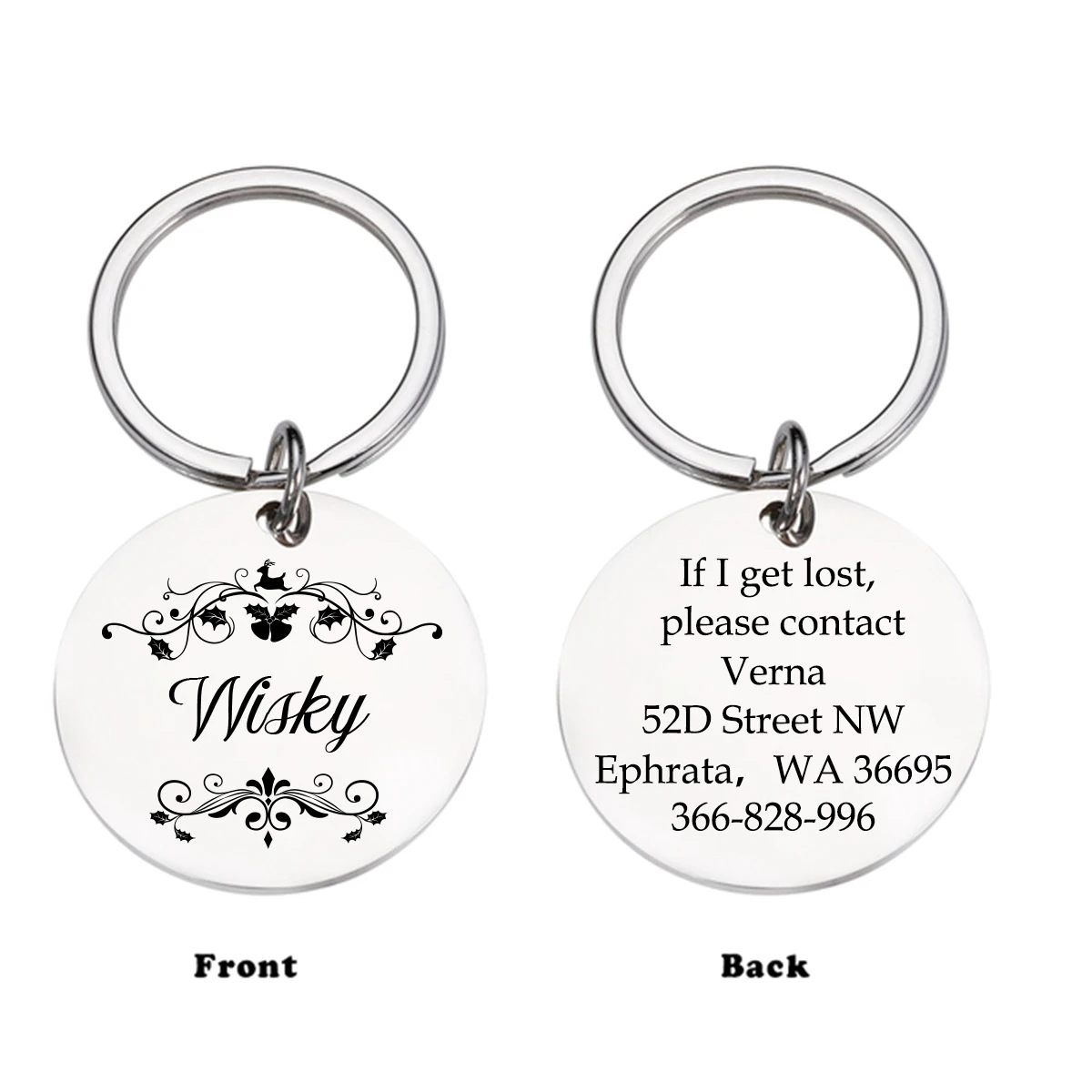 

1 pc cool Tree vine Customized Text Laser Engraving Pet Nameplate Personalized Pet ID Tag For Puppy
