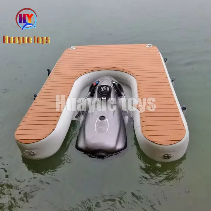 HUAYUE Custom Water Air Mattress Plank Ramp Teak Foam Ladder Boats Pools Docks Floating Portable Inflatable Dog Boat Ramp Ladder