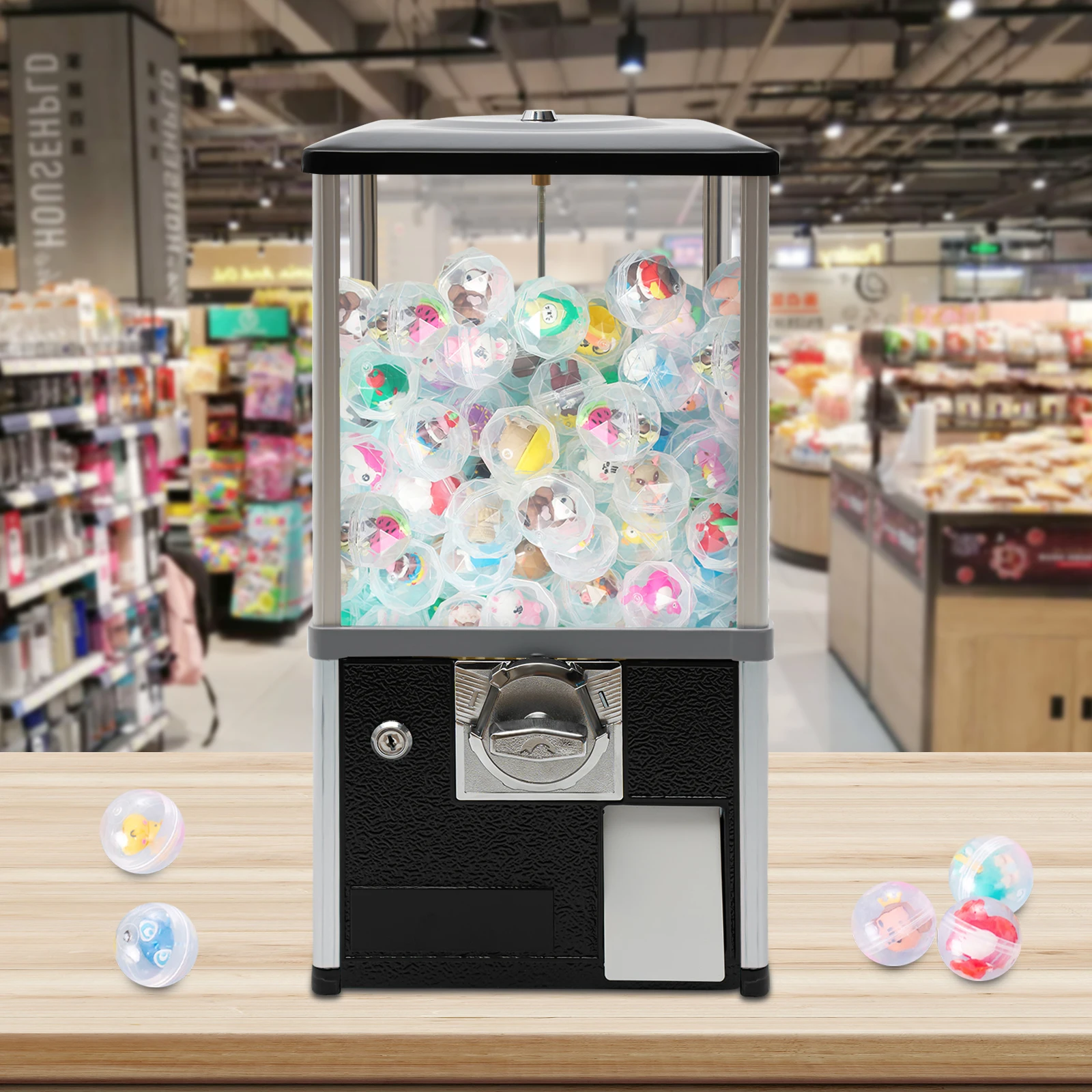 

Fairytale-Style Automatic Vending Machine, for Kids' Capsule Toys & Twister Balls,Large 200-Capsule Capacity, Safe Security Lock