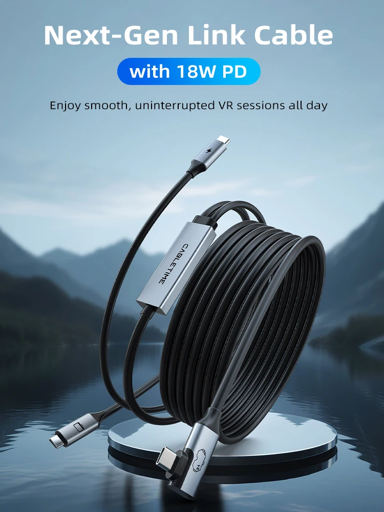 Kabel CABLETIME USB C do USB C VR Link, 18W, 5Gbps, do ładowania Meta Quest 3S/3/2/Pro Oculus Quest PC VR Steam VR, kabel do transmisji danych — zdjęcie produktu 7