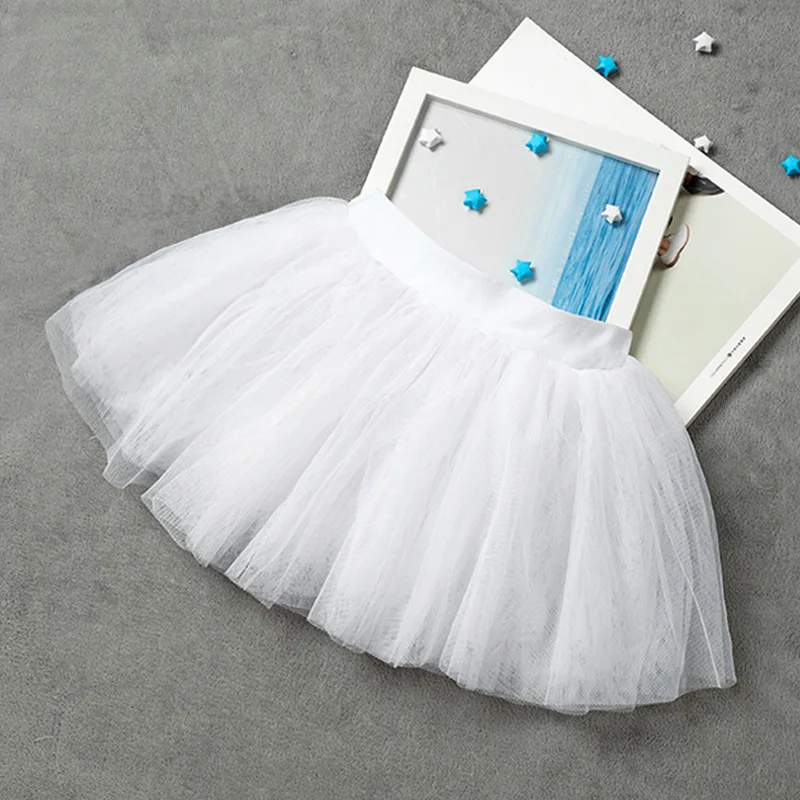 HOT Girls Ballet Tutu gonne rosa bambini soffici 4 strati morbido filato gonne di Tulle bianco elastico balletto body gonne SK005