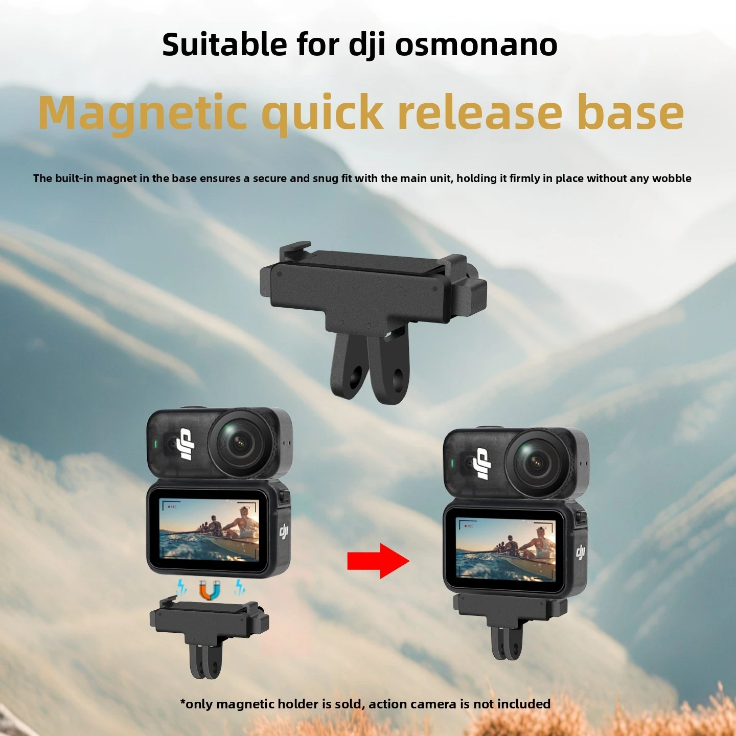 Suitable for DJI Osmo Nano Magnetic Installation Adapter Magnetic Quick-release Adapter Parts Expansion Accessories Collapsible