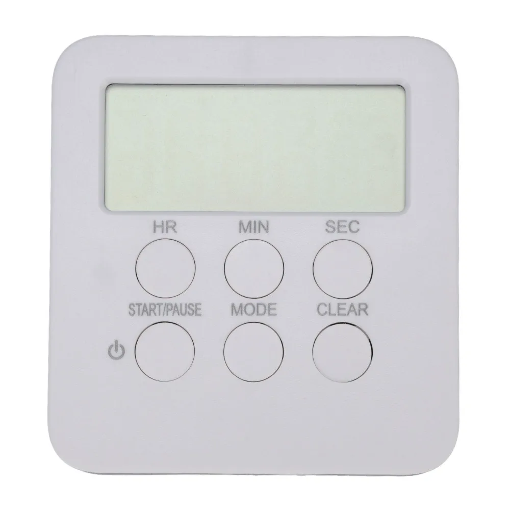 Portable Multi-functional Timer 24H White Reminder Device Stand Included Magnetic Backing Alarm Clock for Fitness