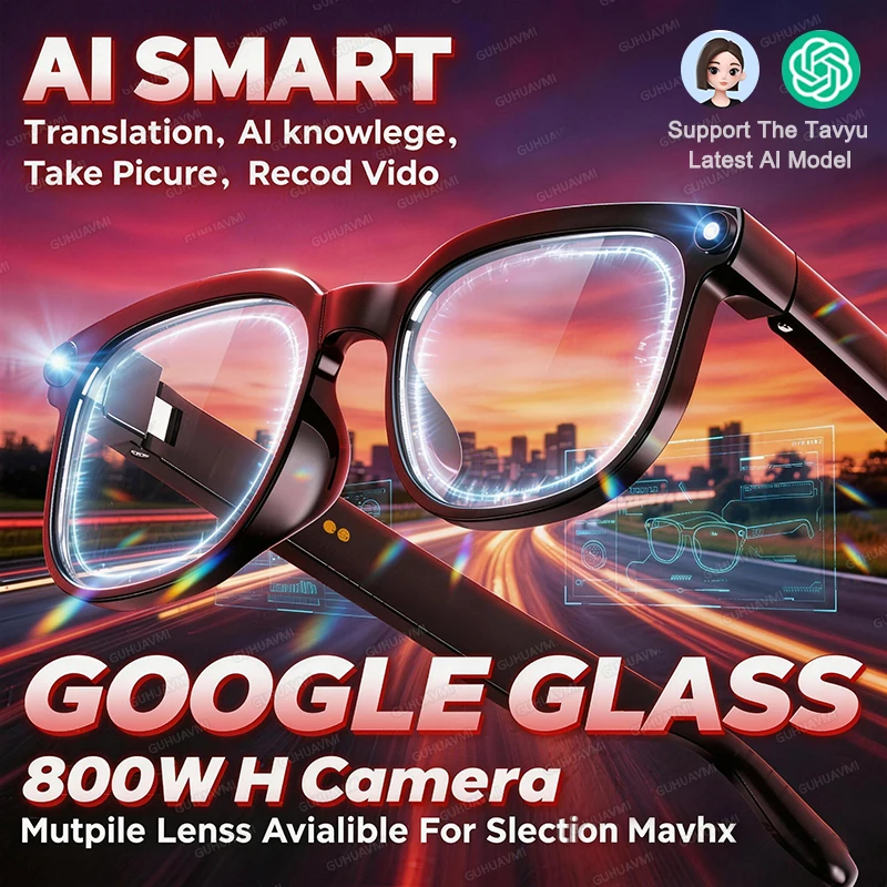 

2026New 800W Pixel Camera AI Glasses Smart Translation Photo Video Recording Glasses Waterproof Call 32GB Storage Sunglasses Men