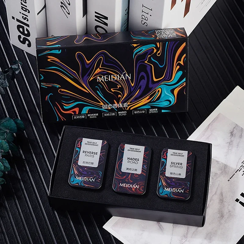 طقم عطر صلب محمول للرجال والنساء ، مرهم العطر ، مضاد للتعرق في الجسم الطبيعي ، مزيل العرق يدوم طويلاً ، باريس العكسي ، 1 ، 3