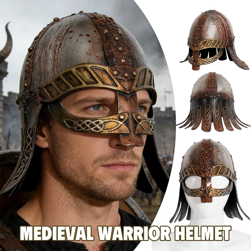 Medieval Viking Helmets Rubber Renaissance Role-playing Costumes Helmets For LARP Carnival Dramas Historical Reenactments Props