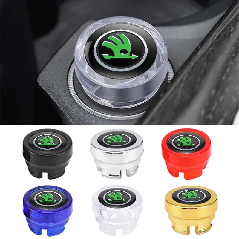 Car Cigarette Lighter Cover DustProof Decoration Cap For Skoda Fabia Superb Yeti Octavia Enyaq Rapid Kodiaq Kamiq Karoq Scala A7