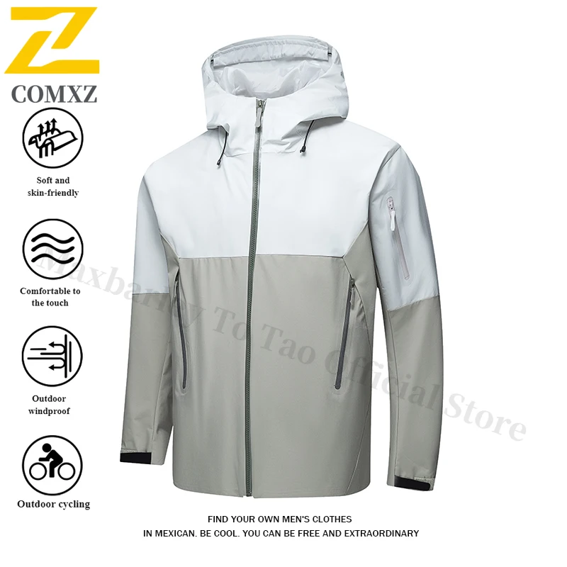 

COMXZ 2025 Unisex Windbreaker Jacket Waterproof Windproof Breathable Thermal Outdoor Hiking Coat Mountain Trekking Fashion