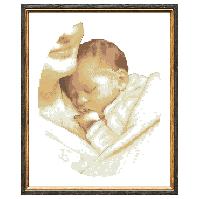 Little Angel cross stitch package mother son children 18ct 14ct 11ct cloth cotton thread embroidery DIY handmade needlework