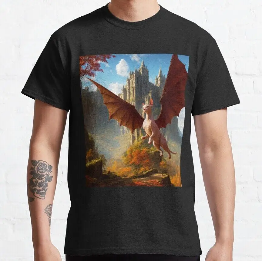 Best To Buy A Sphynx Dragon Cat Flying Near Castle Classic T Shirt