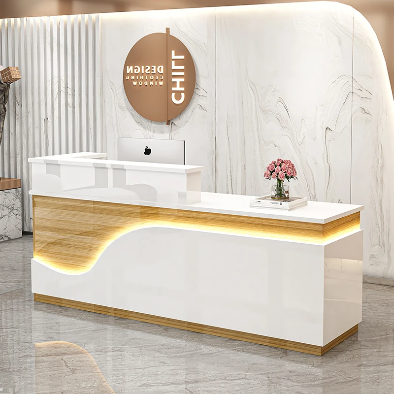 customized Creative Reception Desks Decorations Counter Desk Reception Desks Beauty Salon Mostrador Negocio Office Furniture