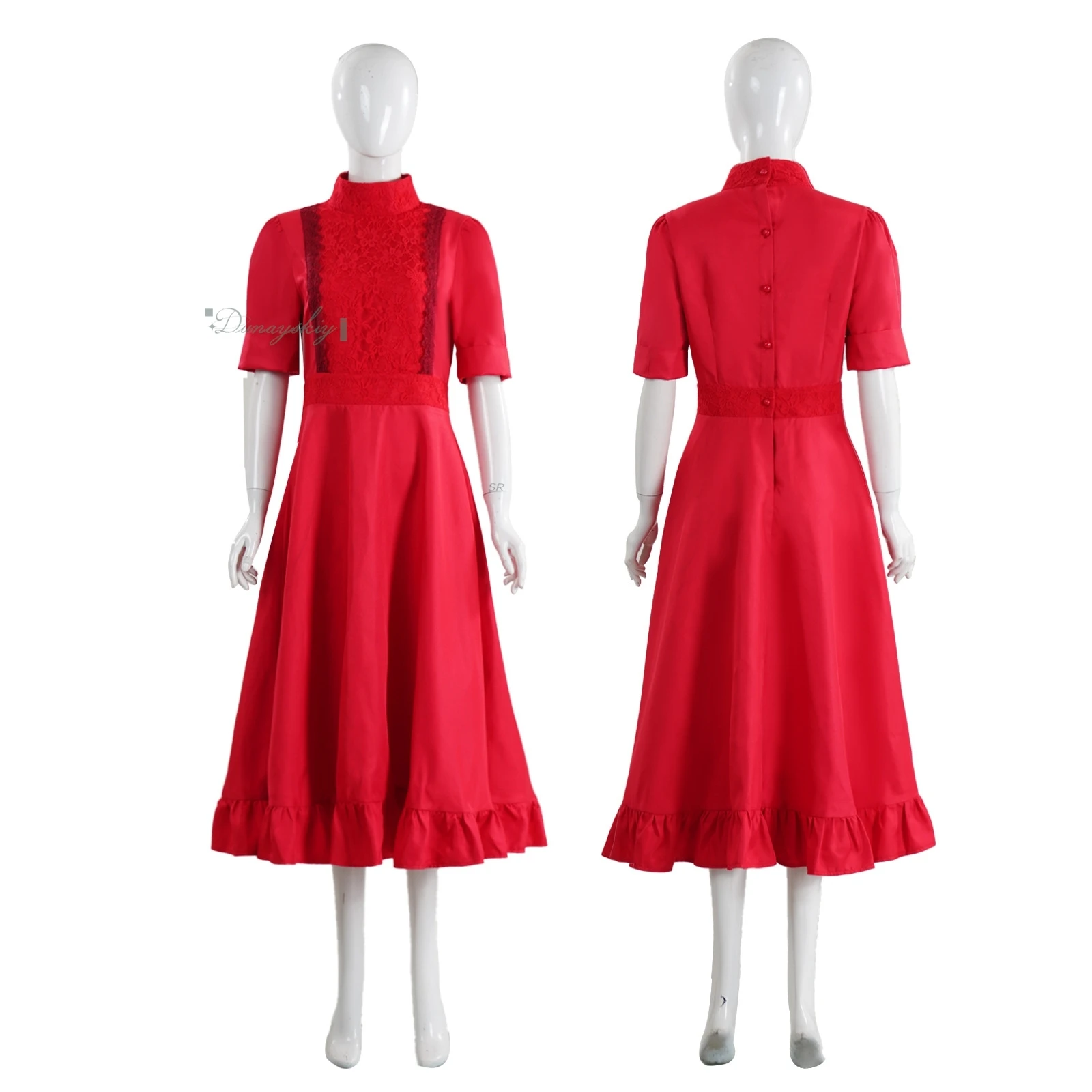 

Horror Movie Pearl Red Lace Women Dresses Cosplay disfraz Halloween Party Clothes Role Play Thriller disfraz Carnival