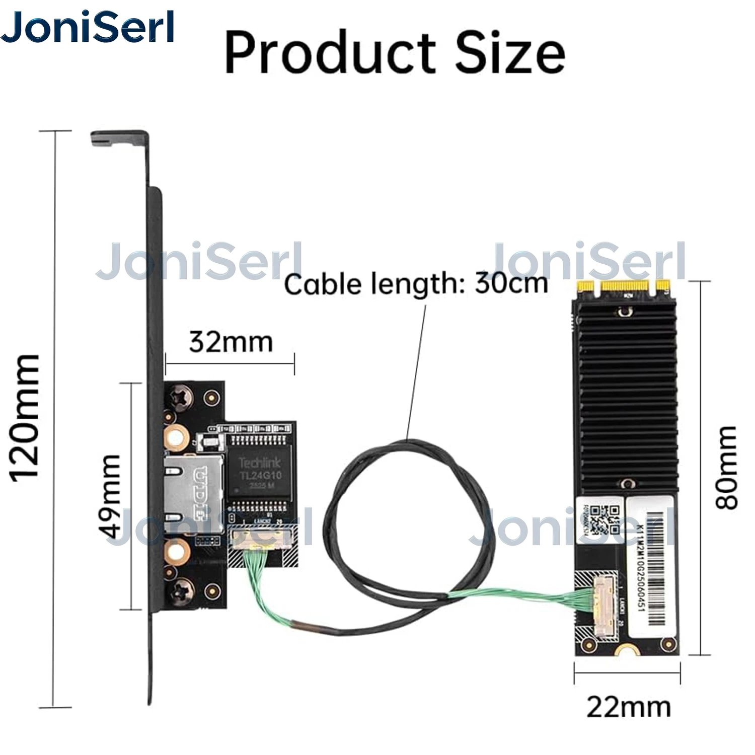 JonISerl 10Gbps AQC113 M.2 B+M To RJ45 Network Card Ethernet Network Adapter Single-Port LAN Controller Card For Desktop PC Ser
