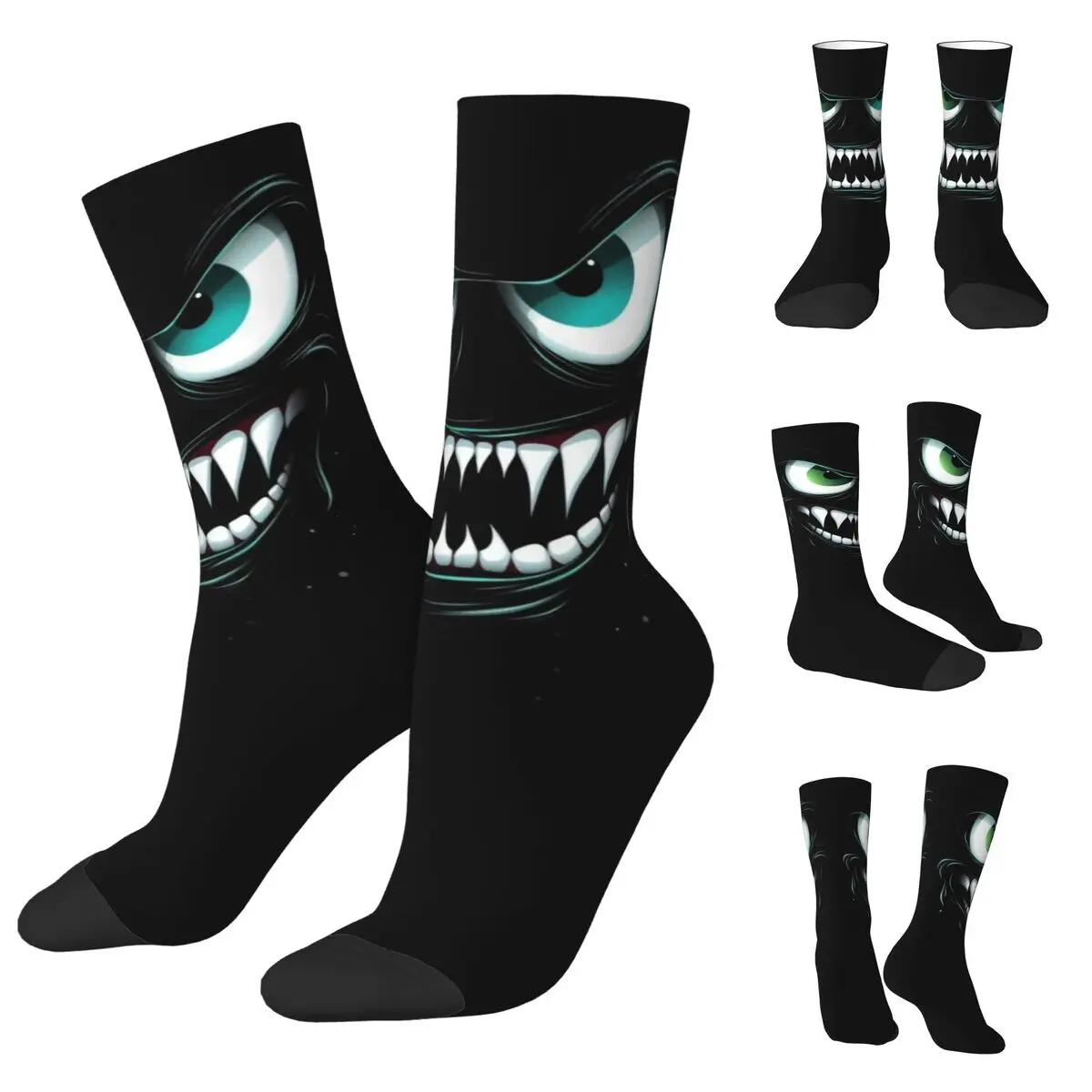 A Monster Face calzini Unisex, calzini felici con stampa 3D all'aperto Street Style Crazy Sock