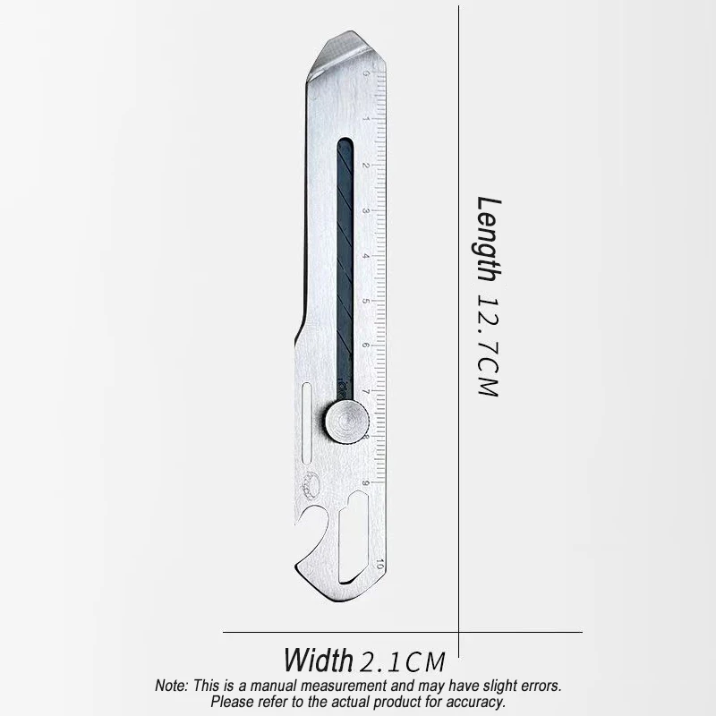 6-in-1 Edelstahl-Multifunktionsmesser, Einziehbarer Kartonöffner, Tragbares Messer für Büro, Zuhause und Paketöffnung – Detail 17