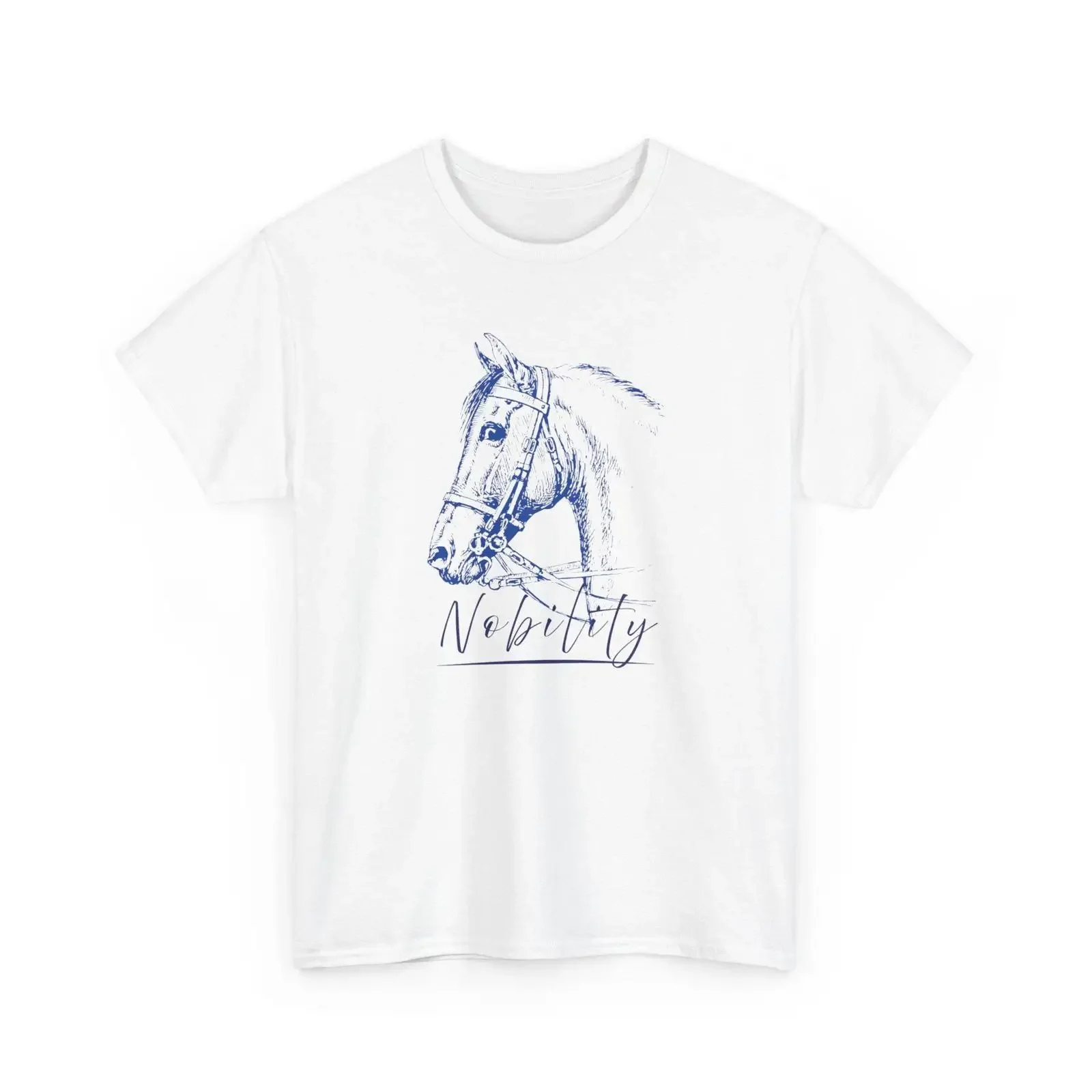Nobility Horse Minimalist Equestrian T Shirt Vintage Sketch vintage Washed Breathable fashion Versatile Top For Everyday Wear