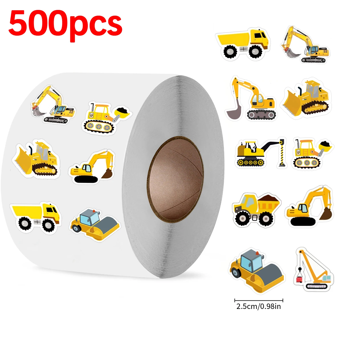 500pcs cartoon stickers excavator fire truck train bee pot rainbow sunflower cute waterproof children encouragement