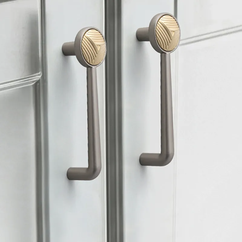 الذهب المطبخ خزانة مشروبات مقبض الباب خزانة غرفة النوم درج ثقب واحد مقبض سبائك الزنك لونين الربط الأثاث مقبض #2
