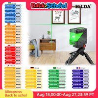 HILDA 2 Lines Laser Level Self Levelling Green Beams Laser Horizontal Vertical Cross Line Mini Laser Level