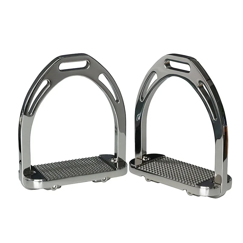 Color Electroplated Aluminum Horse Stirrup 120mm Inner Width Stainless Steel Anti-Slip Foot Plate Equestrian Riding Equipment