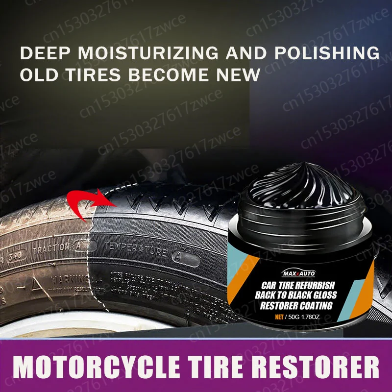 Motorcycle Tire Repair Kit & Panel Renewal Wax Coating Agent Car Plastic Back To Black Shine Gloss Long-Lasting Tire Polish Wax