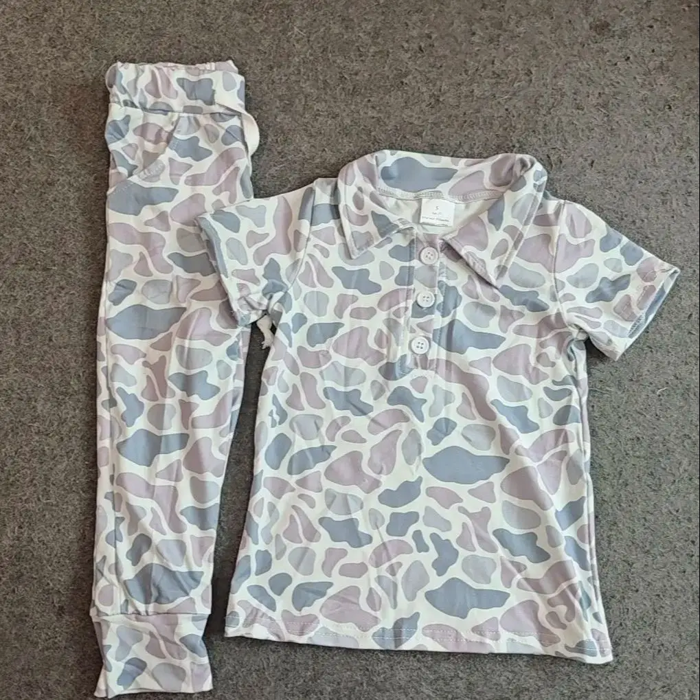 Baby Boys Grey Camo Shirt Pants Bamboo Pajamas Clothes Sets