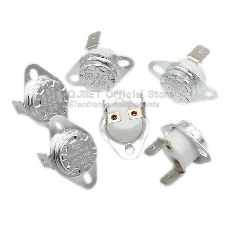 KSD302 16A /250V 40-300도 세라믹 KSD301 평상시 닫힘 열 스위치 온도 조절기 45 ℃   85 ℃   95 ℃   135 ℃   160 ℃   185 ℃   220 ℃