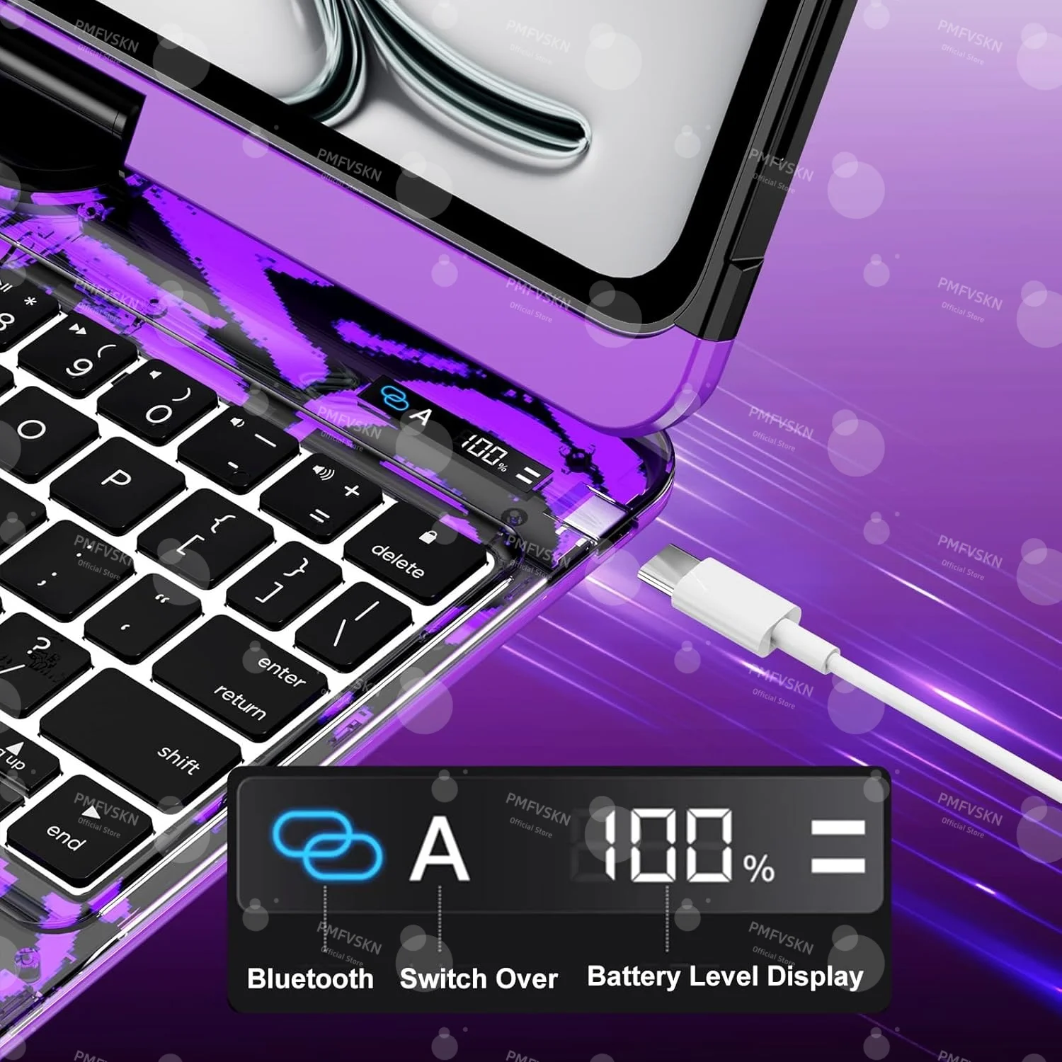 Backlit Magic Keyboard Case For iPad Pro 11 12.9 2018-2022 13 M4 2024 10th Gen 11th A16 iPad Air 5 4 6 7th Multi-Touch Trackpad