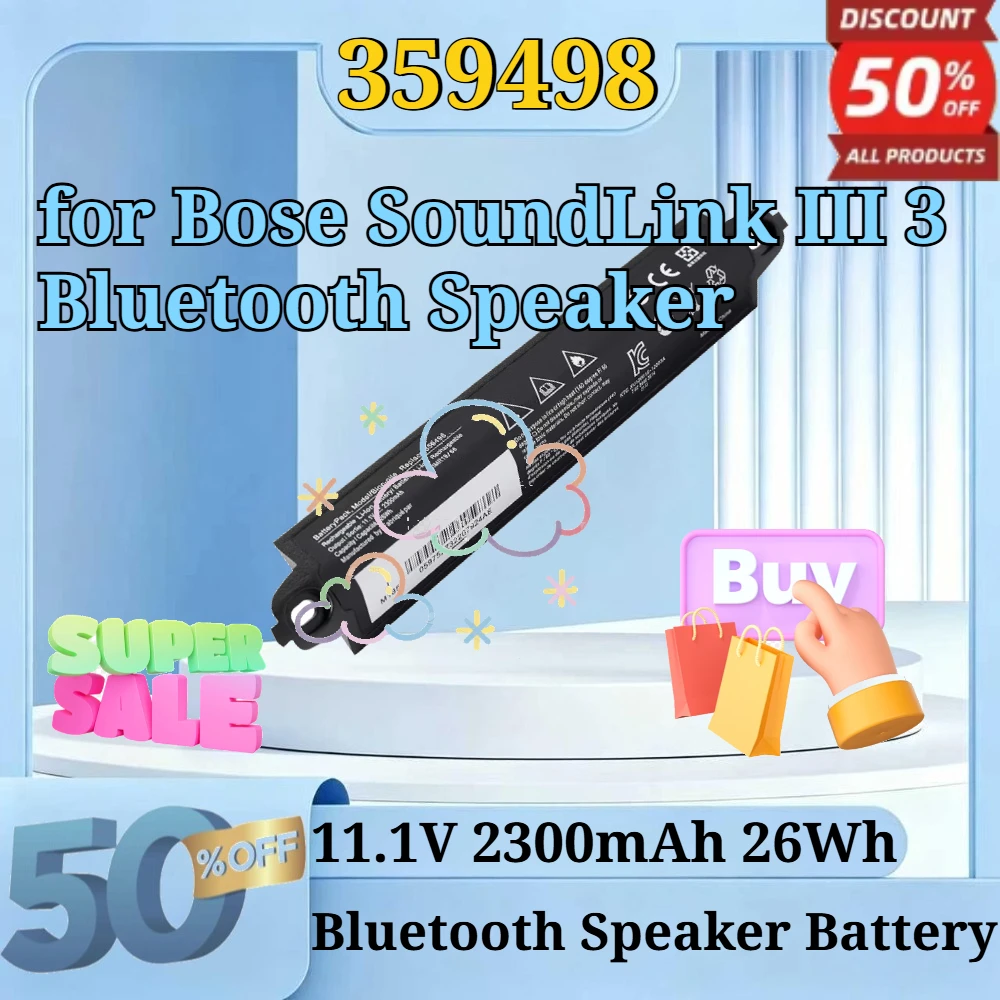 359498 359495 11.1V 2300mAh 26Wh 330107 330105A Li-ion Replacement Battery for Bose SoundLink III 3 Bluetooth Speaker Battery