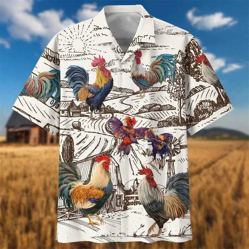 Camisas masculinas impressas em 3D, Cavalo gado, Harajuku, Animal Design, Tamanho grande, Praia, Havaiano, Harajuku, Praia, Viagem, Roupa masculina, 2024