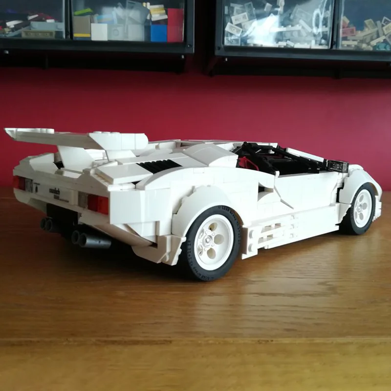1308 قطعة MOC لامبورغينيز Countach QV الخالق نموذج اللبنات لعبة الهندسة المعمارية لتقوم بها بنفسك هدية الكريسماس فكرة التعليم للأطفال #4