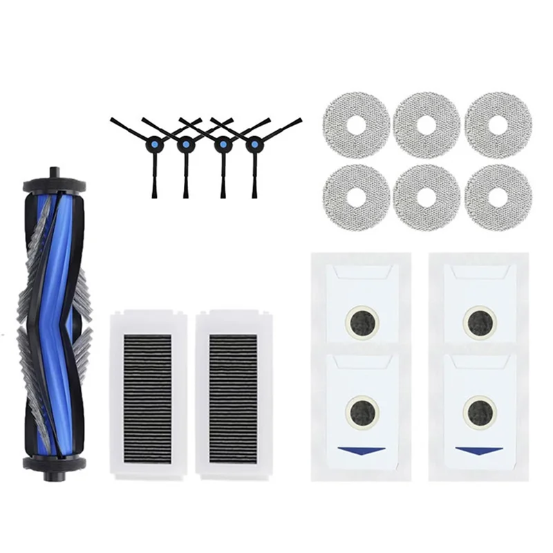 

LITE-Main Side Brush, Hepa Filter, Rag& Dust Bags Replacement Accessories For Ecovacs Debot N30 Omni/N30 Pro Omni Robot Vacuums