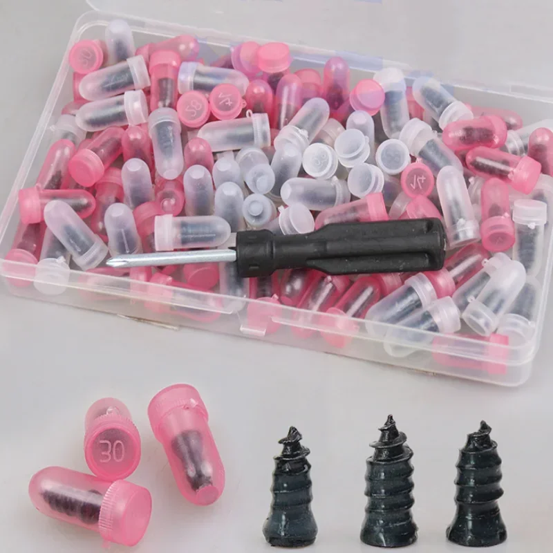 Complete Tire Repair Kit Stoppers with Screwdriver for Efficient For Quick Fixes Strong Grip and Leak Prevention Design