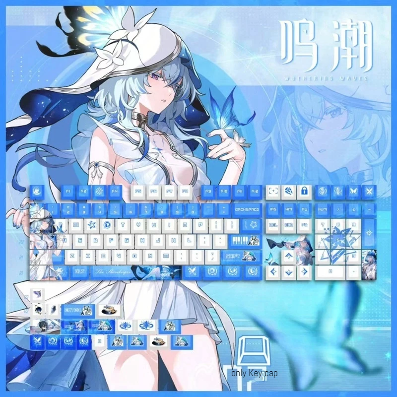 Wuthering Waves Shorekeeper Mechanical Keyboard Keycaps Heat Sublimation Game Theme Keycaps Pbt Fan Peripherals