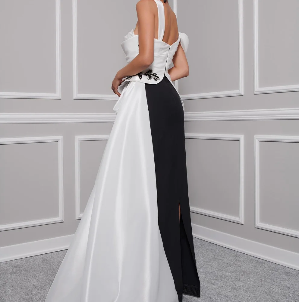 Elegant and  Exquisite Straight Sweetheart Off the Shoulder Evening Dress Floor Length Back Slit Party Gowns Saudi Arabia 2024