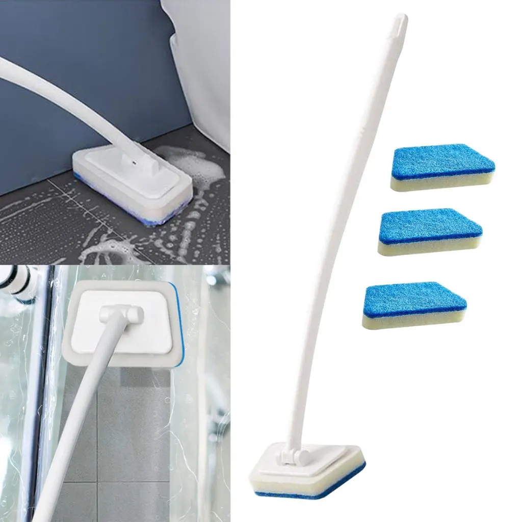 

Creative Window Mesh Screen Brush Cleaner Magic Broom Wiper Telescopic Long Handle Mop Squeegee Wiper Cleaning Tool