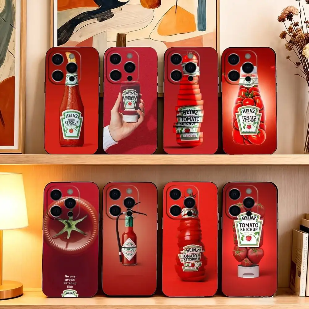 Tomato Ketchup Mustard ART  Phone Case Silicone Soft For IPhone 17 16 15 14 13 12 11 X XR Plus Pro Max Plus