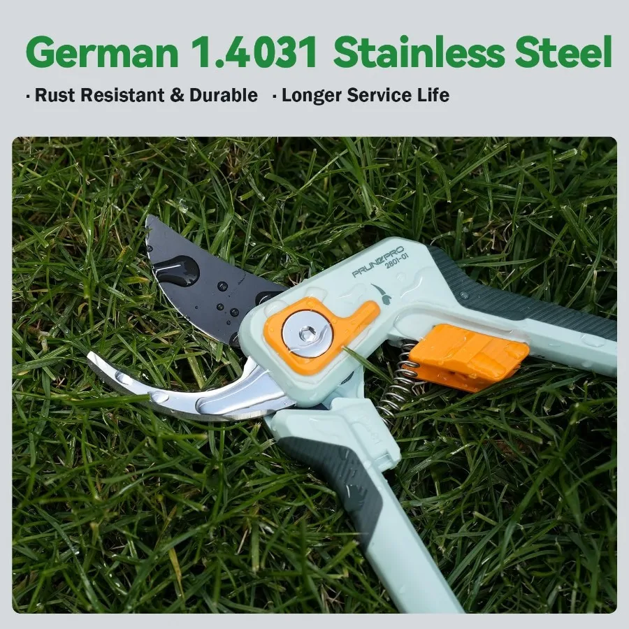 Professional Bypass Hand Pruner for Gardening with Up to 1 Inch Cut Capacity Sharp Stainless Steel Blade Garden Scissors for Tr