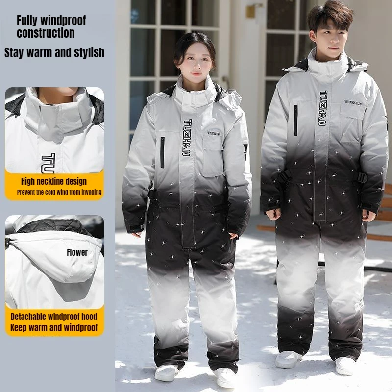 Winter Skiing Clothes Waterproof Warm Cycling Fiing Suit Car Windproof Zipper Men's Outdoor Gear 오토바이 방한 의 - view 3