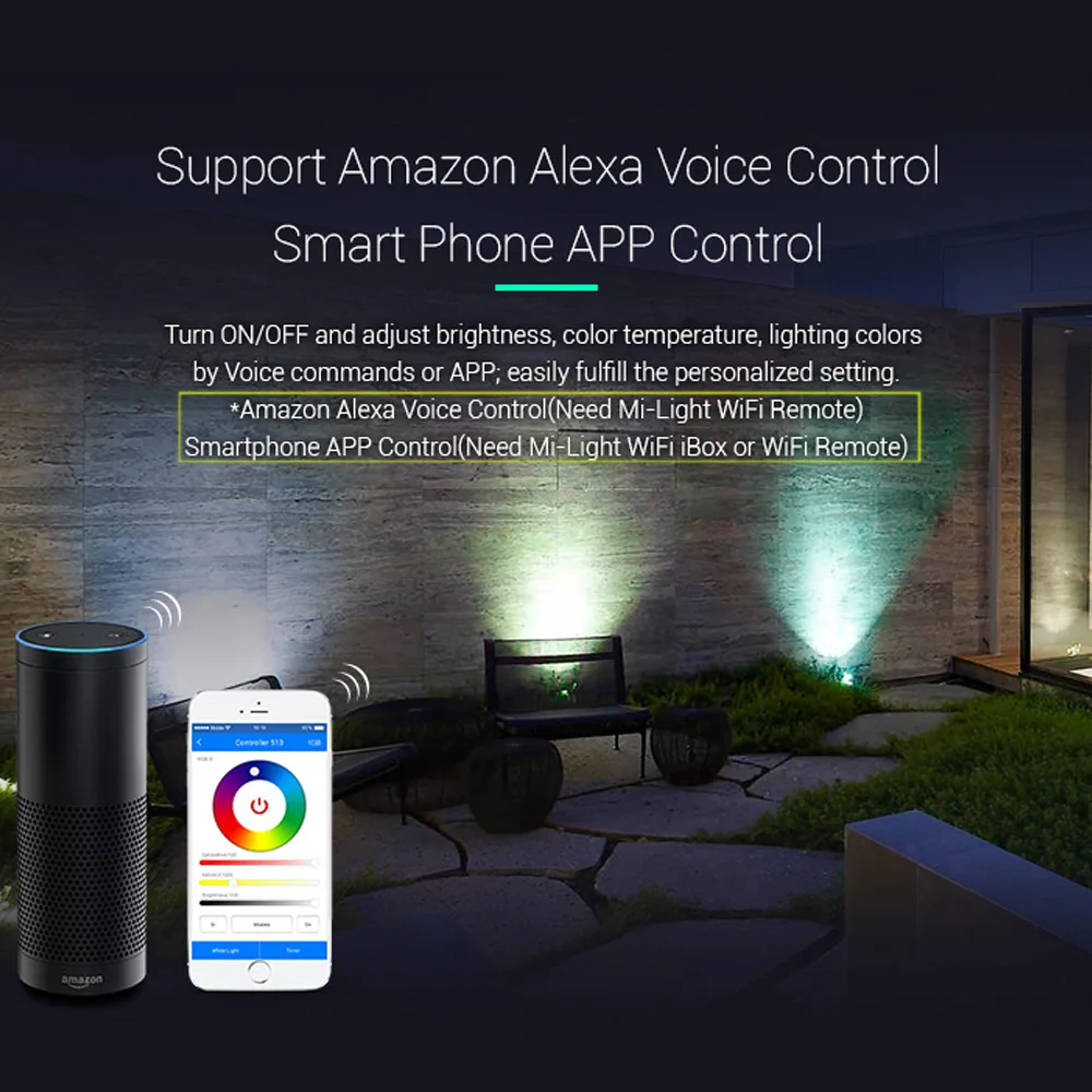 FUTC04 6W RGB CCT Smart LED lampada da giardino luci IP66 AC 100v ~ 220V per spazio verde esterno/parco/strada/pianta decorazione del paesaggio