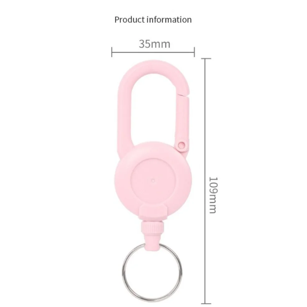 Steel Wire Elastic Mountaineering Buckle Easy-to-pull Solid Color Telescopic Wire Rope Keychain Anti-theft Portable