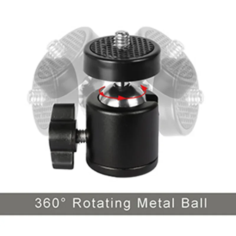 Aluminum Alloy Mini Swivel Ball Head Mount Compatible With For DSLR Cameras And Devices Lightweight And Portable