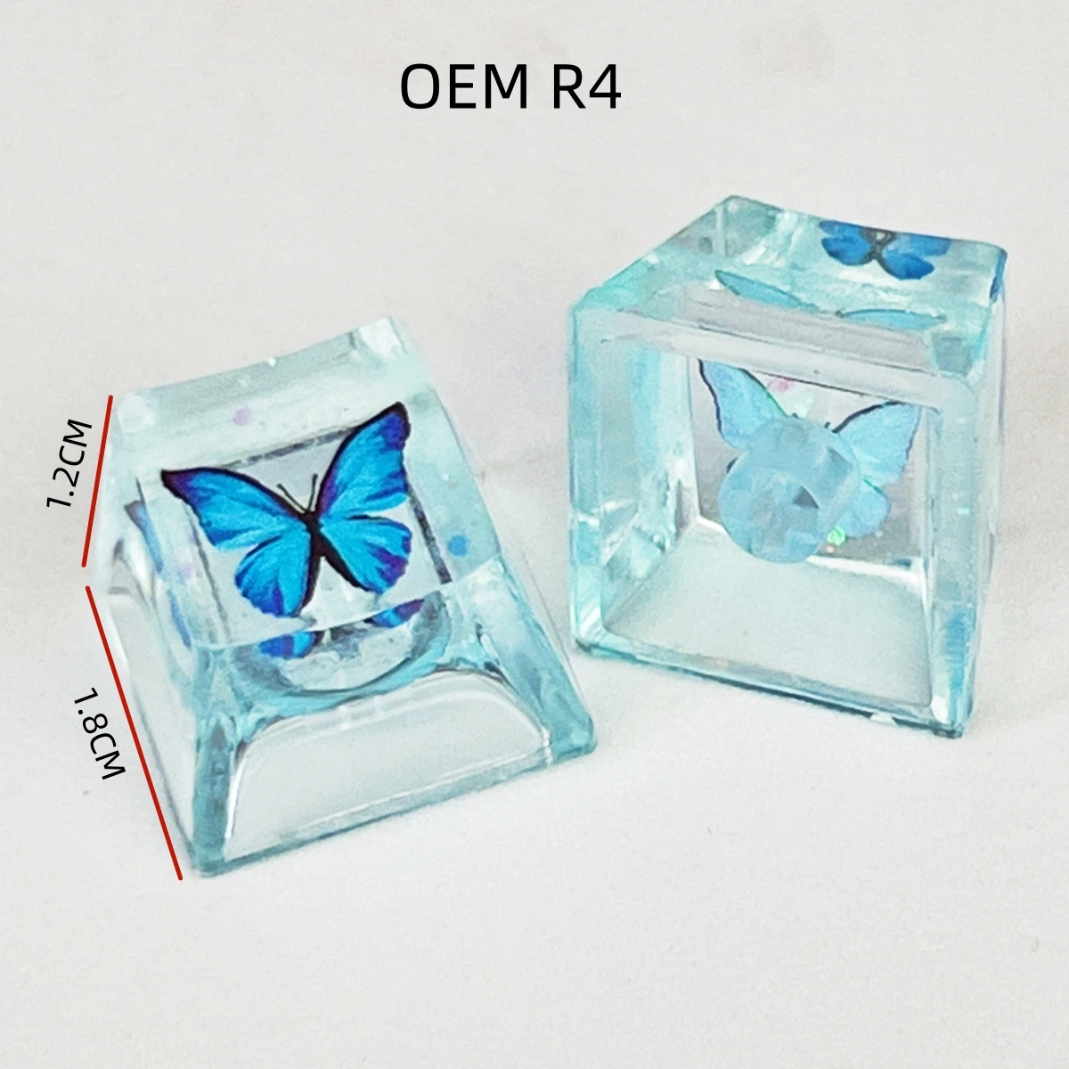 1Pcs New Best Selling Translucent Butterfly Keycaps Cross Axis Mechanical Keyboard Keycaps With Accessories