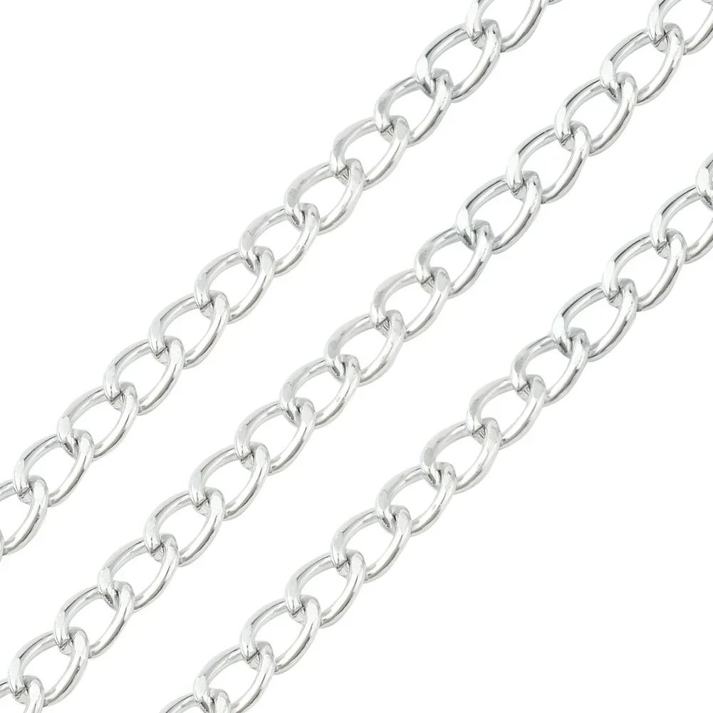 New 2 meter chain aluminum chain material handmade jewelry necklace semi finished accessories metal chain DIY jewelry case key