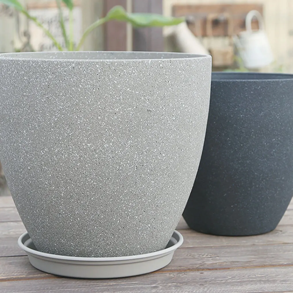 Imitation Stone Pot - Highly Functional And Durable Home Decor Ventilation Good Hand Feeling Flowerpot Balcony