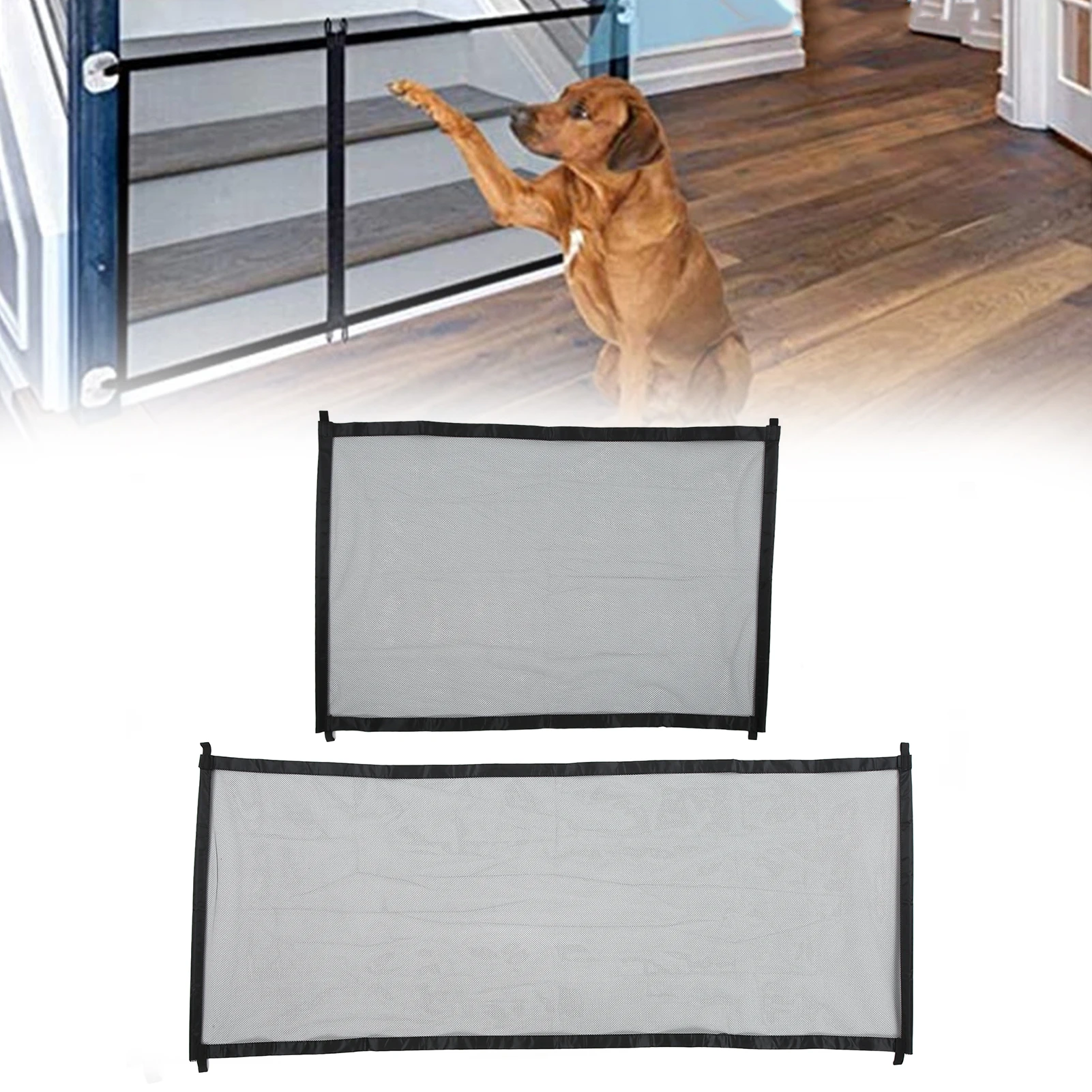 Pet Safety Guard Mesh Enclosure  Dog Gate for Stairways Doorways Hallways Banisters Indoor Outdoor Safety Mesh Gates