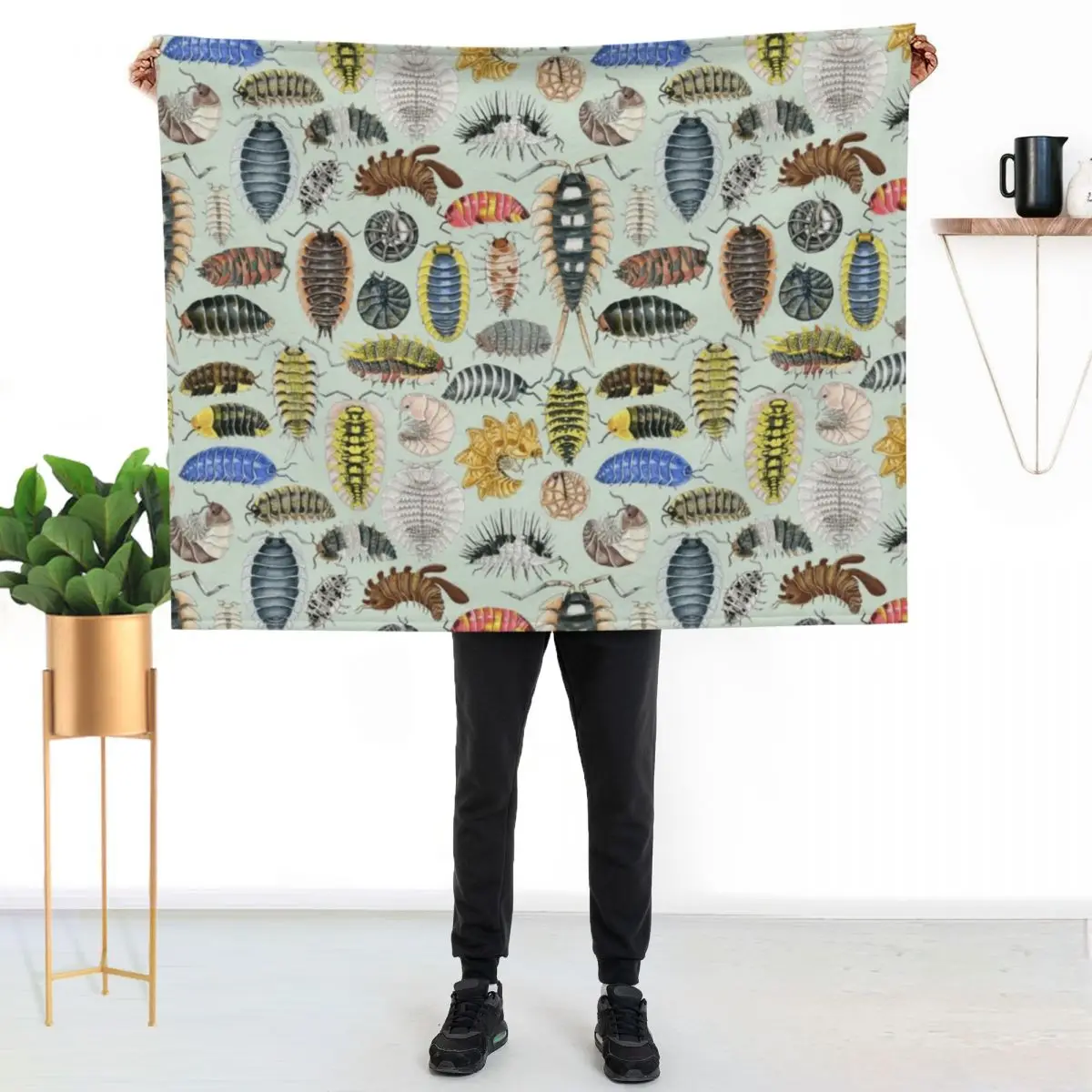 Crazy Isopod Pattern- Aqua Throw Blanket Hair Bed covers Luxury Designer Blankets For Bed Baby Blankets