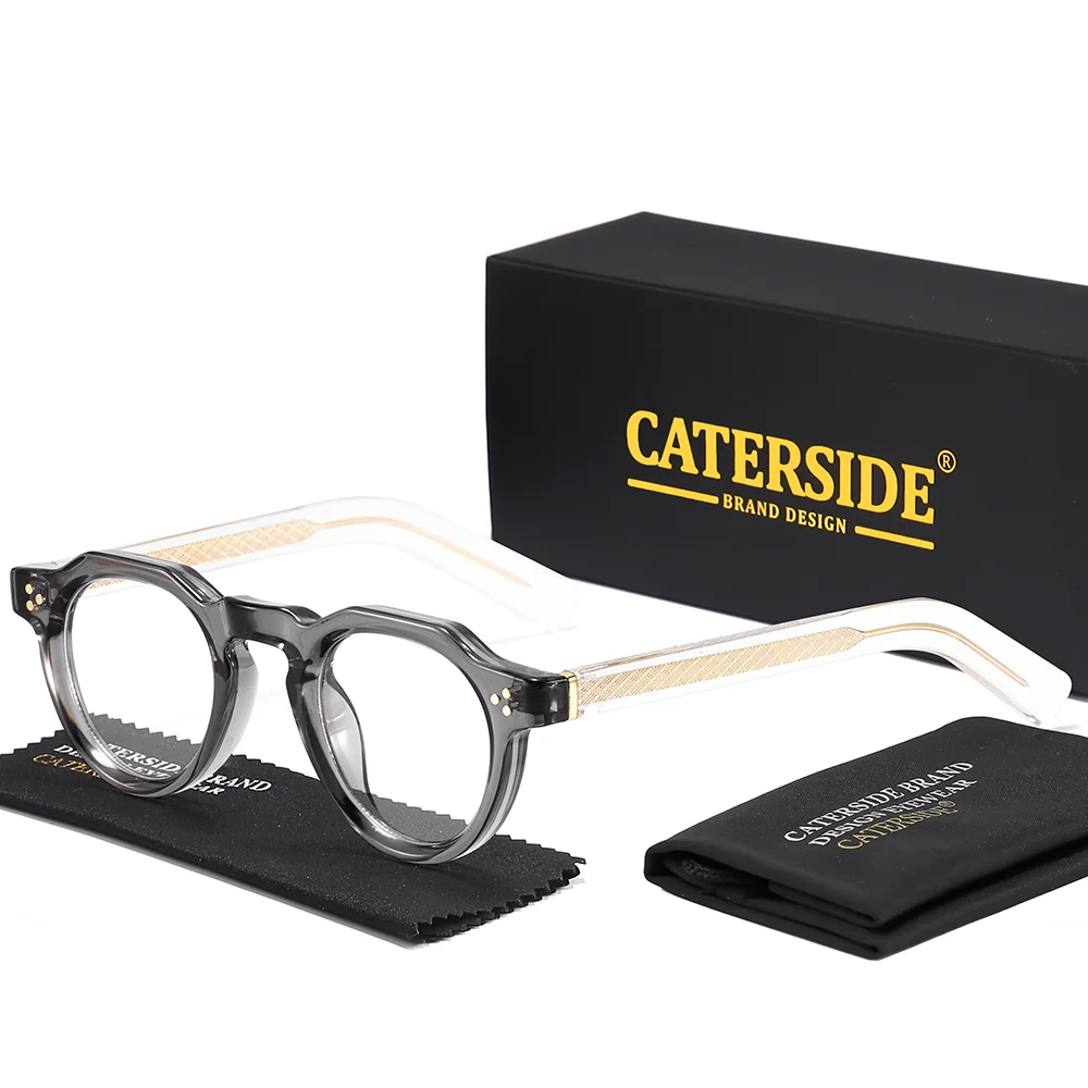 CATERSIDE Modische Runde Sonnenbrille für Damen und Herren, UV400-Schutz, kleiner Rahmen, Retro-Outdoor-Sonnenbrille zum Autofahren und Wandern – Detail 23